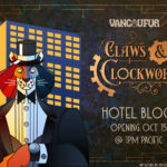 A banner announcing our hotel block is opening October 15th at 1PM Pacific