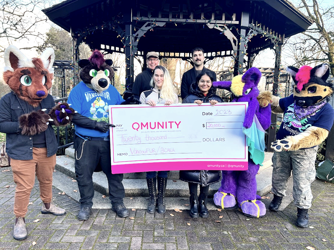 VF presents $20,000 donation to Qmunity